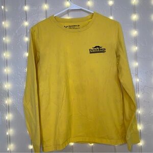 Yellow Long Sleeve Mustache design Dutch Bros Tee